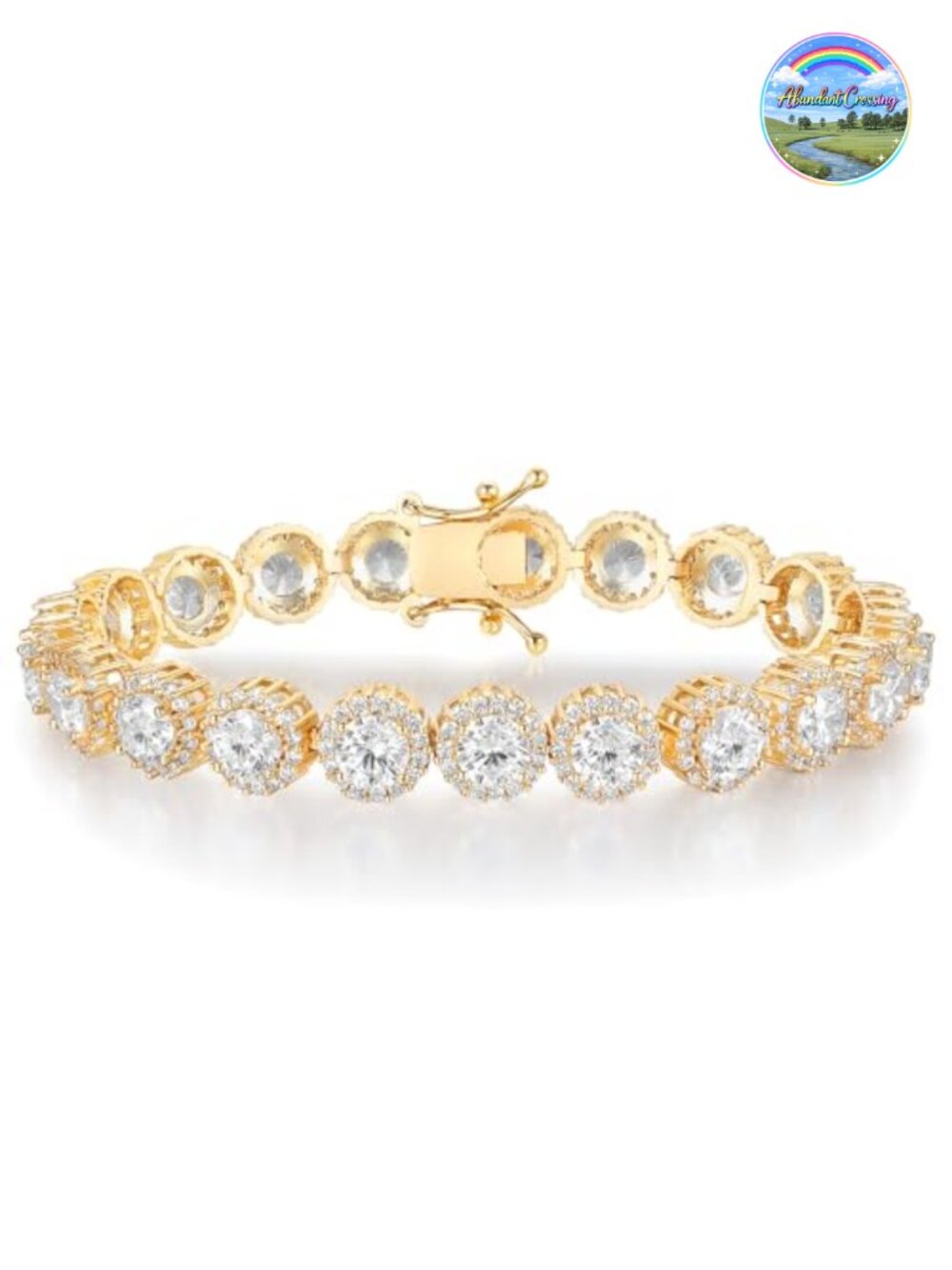 5mm Cubic Zirconia Tennis Bracelet 18k Gold Plated Women's Jewelry